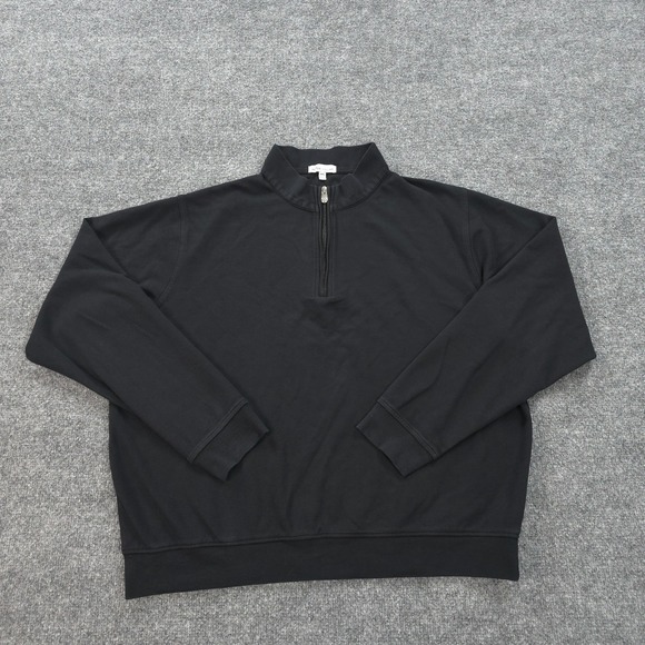 Peter Millar Sweater Mens XXL Black Crown Comfort Interlock 1/4 Quarter Zip Golf - Picture 1 of 10